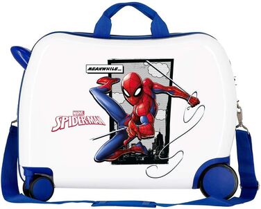 Дитячий валіза Marvel Spiderman, синя, 50x38x20 см, ABS, 34 л, 4 колеса, кодовий замок, ручна поклажа