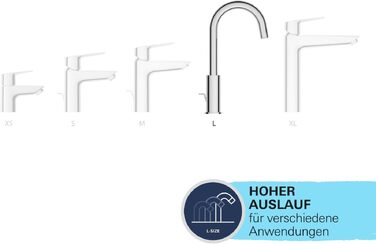 Змішувач для раковини GROHE Start високий чорний, з висувним душем та економною витратою води 242032432