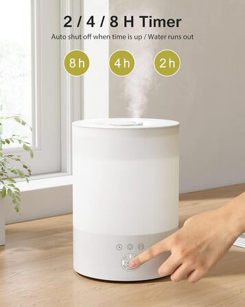 Зволожувач повітря Maxcio Top-Fill 2.5л з RGB підсвіткою та аромадифузором, ультразвуковий, без BPA, для спальні, дитячої, рослин - 30 годин роботи, 28 дБ