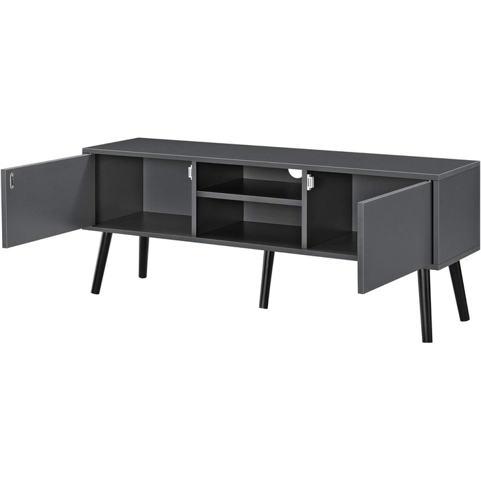 ТВ тумба en.casa Eskilstuna з шафками та полицями, бетон, 120x29,5x46,5 см, для спальні та вітальні