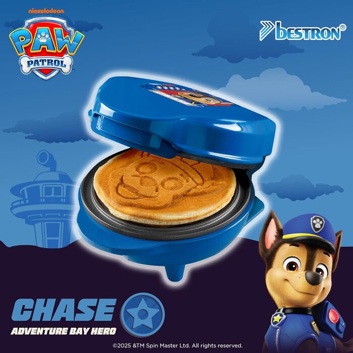 Дитяча міні-вафельниця Paw Patrol з пластиною Скай (Skye), діаметр вафлі 10 см, синя, офіційний ліцензійний продукт
