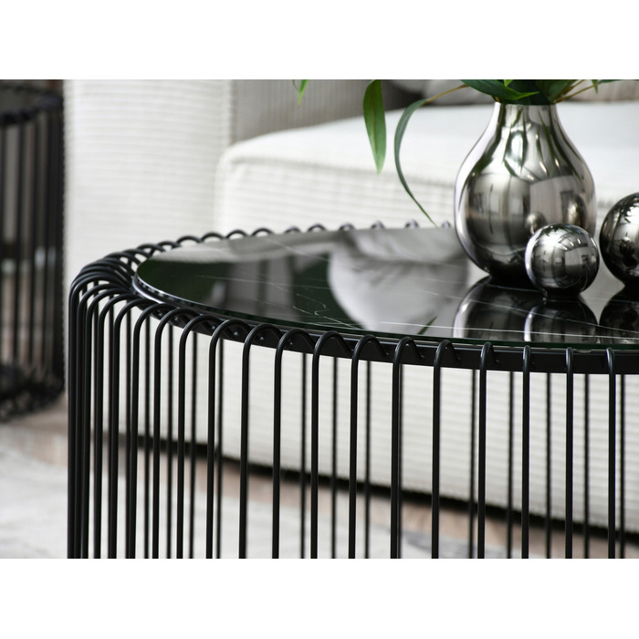 Журнальний стіл Mebel-Partner круглий, 80 x 80 x 42 см, чорний