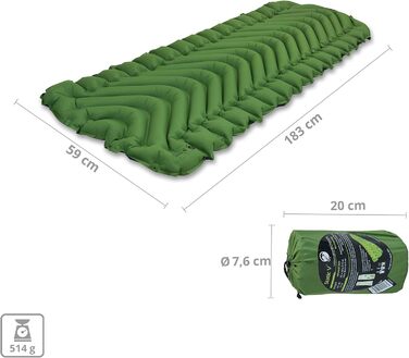Туристичний килимок Klymit Static V для кемпінгу та походів, зелений