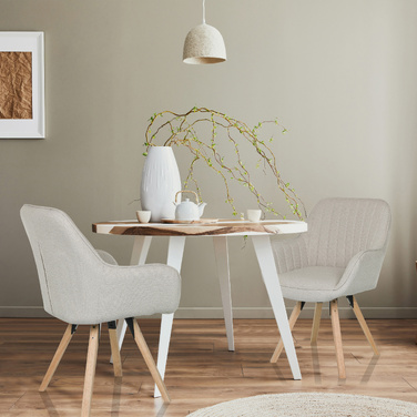 Стілець обідній/гостьовий SCANDI SOFT, оббивка тканина, колір кремовий, hjh LIVING