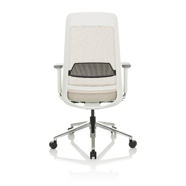 Офісне крісло / поворотне крісло CHIARO T2 WHITE сітка / тканина сіра / бежева hjh OFFICE
