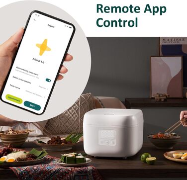 Рисварка електрична Joyami Mini Smart 0.8л з антипригарним покриттям, біла - для 1-3 осіб