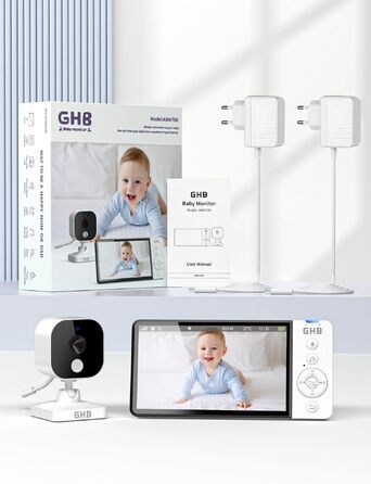 Відеоняня GHB з камерою, 5 дюймів, IPS дисплей 720P, з функцією ручного повороту