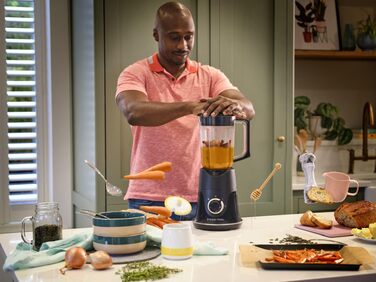 Стаціонарний блендер Russell Hobbs Smoothie Maker 27121-56, скляна чаша 1.5л, 850 Вт, 2 швидкості та імпульсний режим, Matte Charcoal