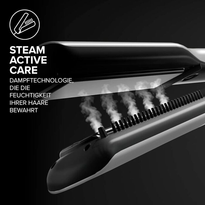 Випрямляч для волосся Bellissima Steam Elixir з парою, керамікою та аргановою олією, захист від пошкоджень, швидкий нагрів, 4 температури, термокилимок