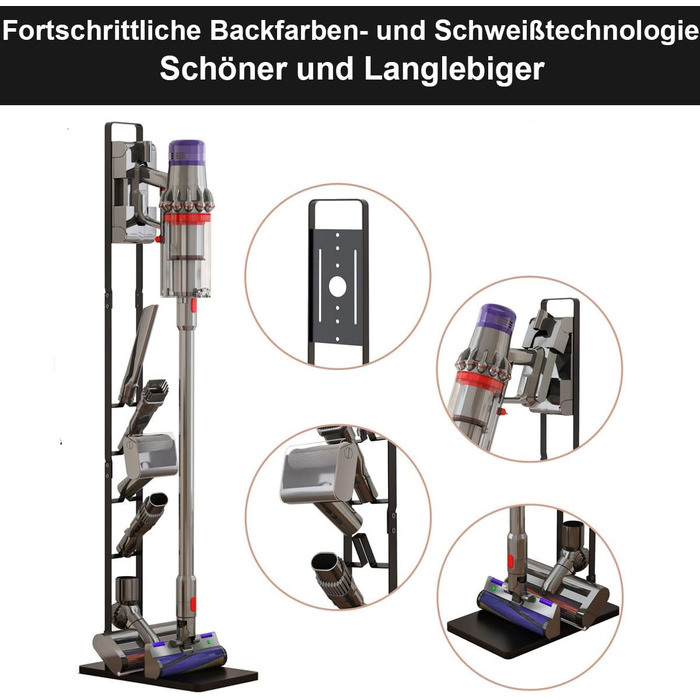 Підставка для пилососа Dyson Gen5 V15s V15 V12 Slim V11 V10 V8 V7 V6, металева, без свердління, мобільна, для зберігання пилососа та аксесуарів