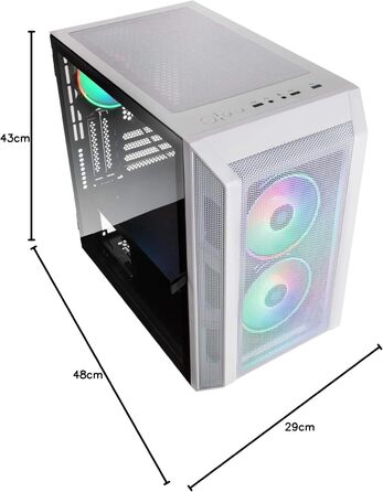 Корпус для ПК KOLINK Citadel Mesh Micro-ATX RGB, білий, з прозорою боковою панеллю, скляний, компактний, підсвітка, для комп'ютера