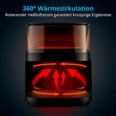 Аерофритюрниця MEDION X10 XL, 5 л, 1500 Вт, з водяним розпилювачем, 10 програм, оглядове вікно, сигнал струшування, для хрустких страв