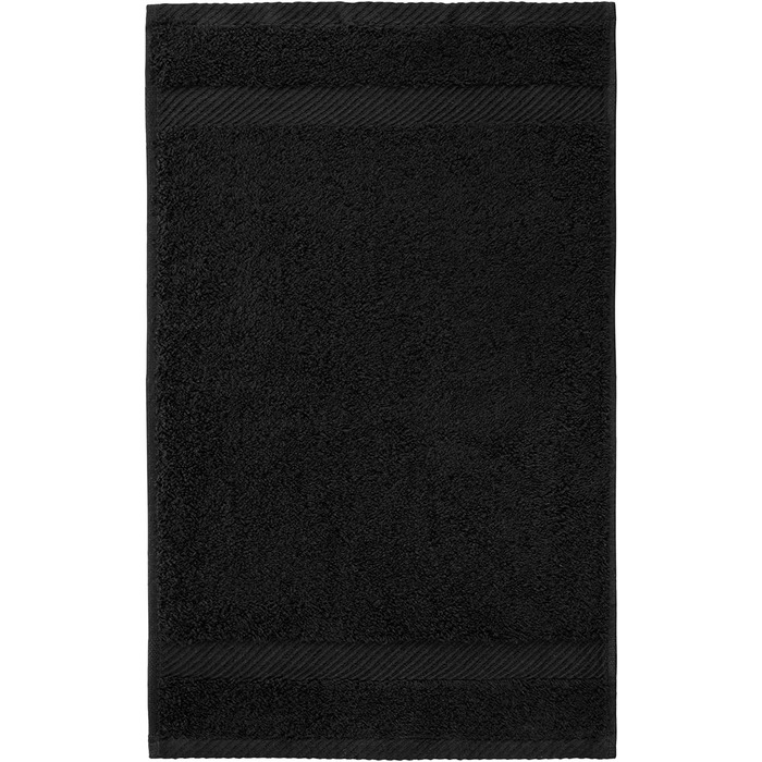 Рушники для рук Luckytowel 50x100 см, 100% бавовна, 600 г/м², Oeko-Tex, комплект 8 шт, чорні