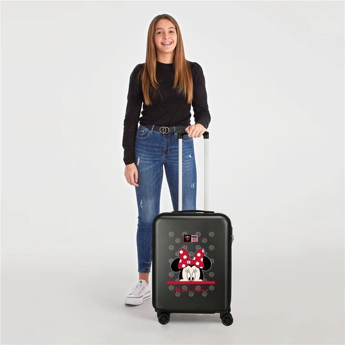 Дитяча валіза Disney My Pretty Bow, чорна, 38x55x20 см, 34 л, ABS-пластик, 4 подвійні колеса, кодовий замок, ручна поклажа
