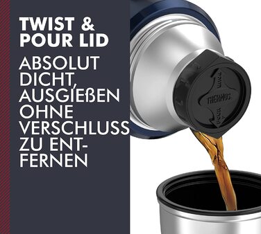Термос Thermos Stainless King 1,2 л, нержавіюча сталь, синій, з ручкою