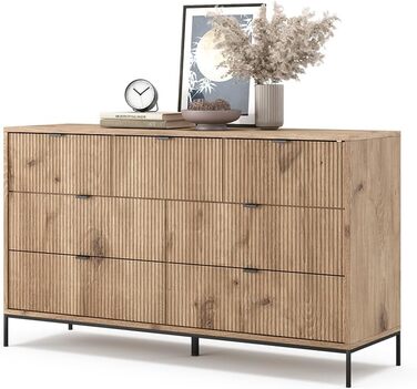Комод Vicco Eliza сірий 140x81 см, шафа-комод для зберігання