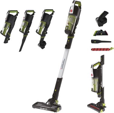 Акумуляторний пилосос Hoover з турбощіткою для шерсті тварин, змінні валики для універсальної та делікатної підлоги, до 30 хв роботи, без мішка, самостійне стояння, легкий і компактний [HF522NPW]