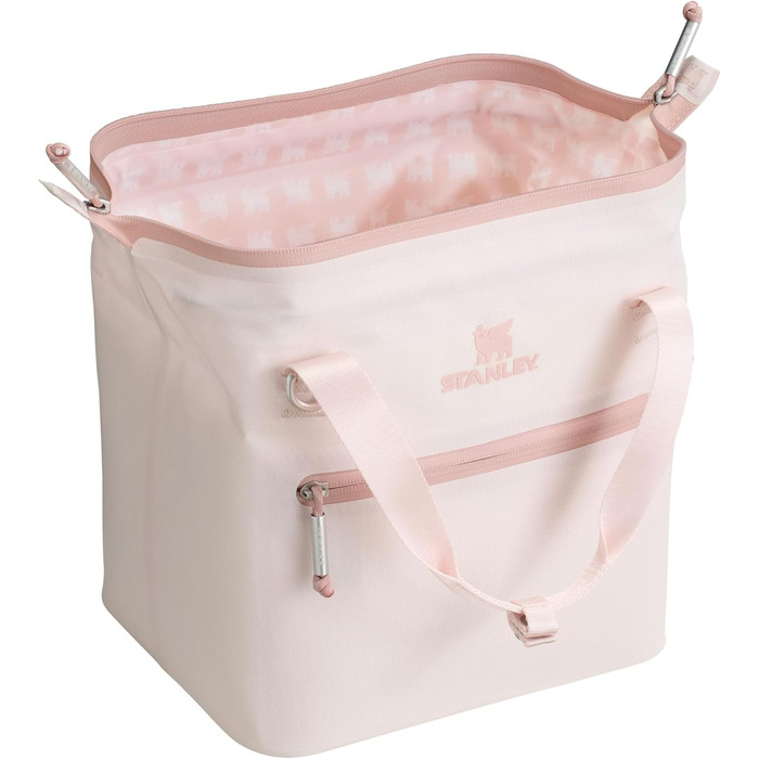 Сумка-холодильник Stanley 1913 All-Day Julienne Maxi Cooler, 7.0 л, Rose Quartz — термосумка з перецьикльованого поліестеру з ременями та сітчастими кишенями