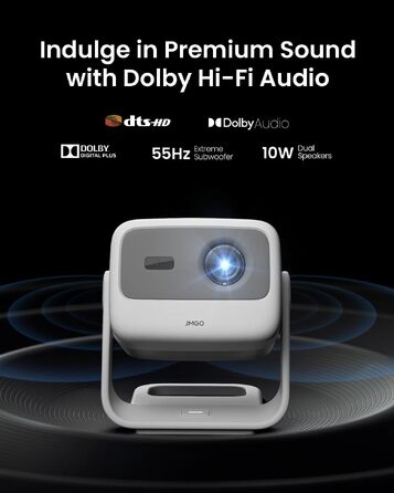 JMGO N1S 4K UHD Міні-проектор: Лазерний, 1100 ANSI люмен, Google TV, HDR10, Dolby Audio, для дому та бізнесу