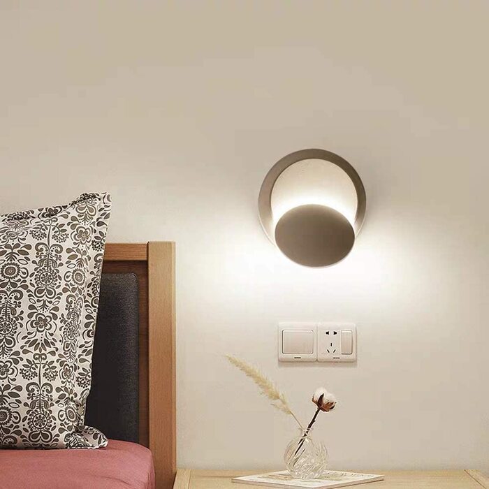 Сучасний LED світильник Chrasy 5W, настінний, з регульованим кутом світла, білий, залізо, для спальні, вітальні та коридору