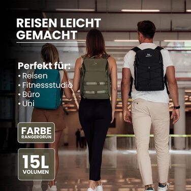 Рюкзак для ручної поклажі Zeeksack The Underseat 15L, Petrol (зелений) — компактна сумка в літак