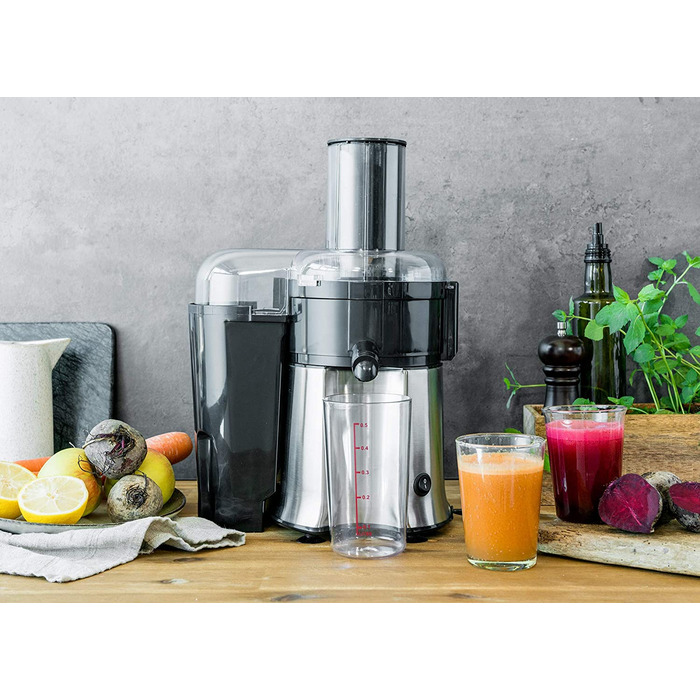 Соковижималка GASTROBACK Vital Juicer Pro, срібляста, електрична, для овочів і фруктів