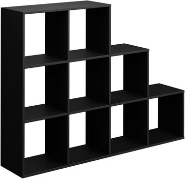 Сходова етажерка Vicco, чорна, 142.2 x 107.8 см – стелаж для зберігання