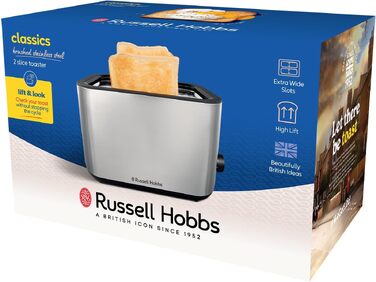 Тостер Russell Hobbs Classics 27390 з широкими слотами, 6 режимів підсмажування, нержавіюча сталь