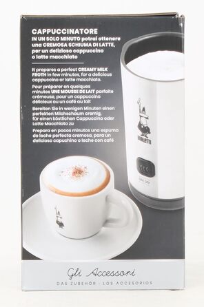 Електричний спінювач молока Bialetti для капучино, 150 мл, 300 мл, білий