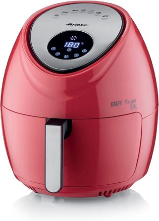 Аерофритюрниця Ariete Airy Fryer XXL 4618, 7 л, 1800 Вт, сенсорний LCD-дисплей, 7 програм, таймер 60 хв, червона