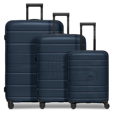 Набір валіз REDOLZ Essentials 11 з ABS-пластику, 3 шт., Midnight Blue — легкі дорожні валізи з TSA-замком, подвійними колесами та розширенням 6 см