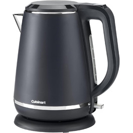 Електрочайник Cuisinart 1,5 л, 3 кВт, бездротовий, сірий матовий, нержавіюча сталь, швидкий нагрів, комплект з тостером
