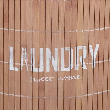 Кошик для білизни Relaxdays з бамбука, 50 л, круглий, з кришкою, мішком, складаний, 60x35 см, натуральний