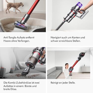 Пилосос бездротовий Dyson V11™ Fluffy (Nickel/Rot) – 185 Airwatt, 60 хвилин роботи, технологія видалення шерсті