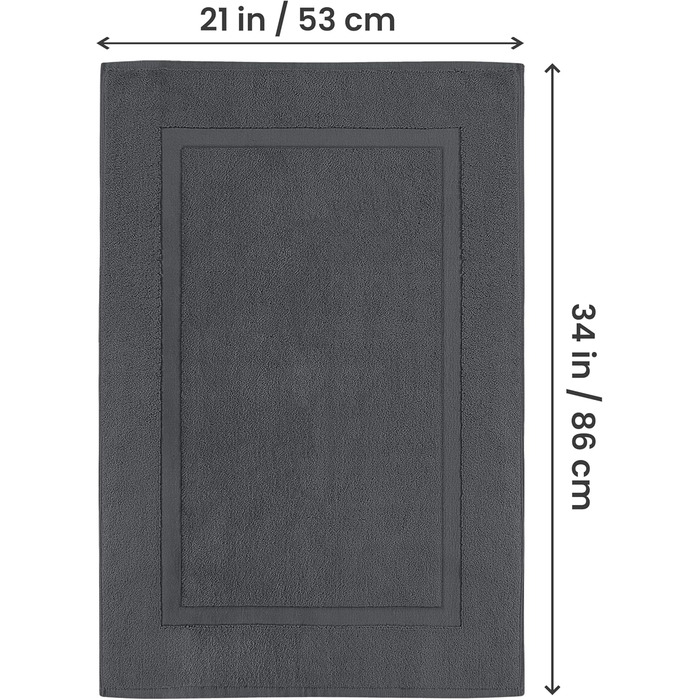 Бавовняний килимок для ванної Utopia Towels, 53,3×86,4 см, темно-сірий, 2 шт.