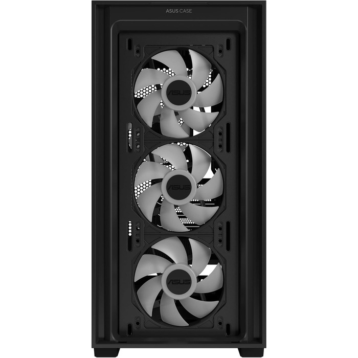 Корпус для ПК ASUS A21 Plus TG ARGB чорний microATX, з ARGB вентиляторами, сітчастою передньою панеллю, підтримкою прихованих розʼємів на материнській платі, радіатора 360 мм і відеокарт до 380 мм