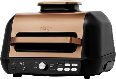 Електрогриль Ninja Foodi MAX PRO 7-в-1 з плоскою планчою, аерофритюрницею 3,8 л, цифровим термощупом, мідний/чорний, AG651EUCP