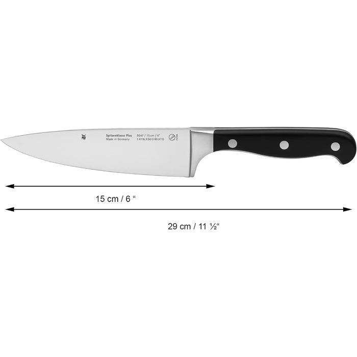Кухонний ніж WMF Spitzenklasse Plus Performance Cut, кований, спеціальна сталь, 15 см, Made in Germany