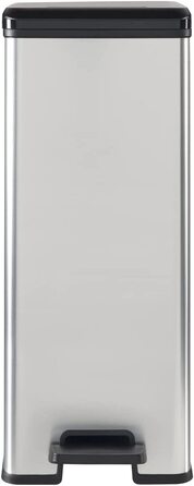 Смітник Curver Deco Slim 40 л, пластик, чорний/металік, 42x25x61 см