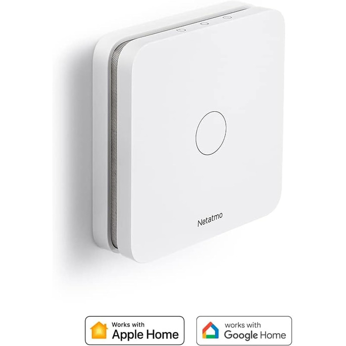Виявник чадного газу Netatmo - бездротовий, з Wi-Fi, батарея на 10 років, 85 дБ, самотестування, не потребує Smart Home, сертифікація EN 50291 та NF