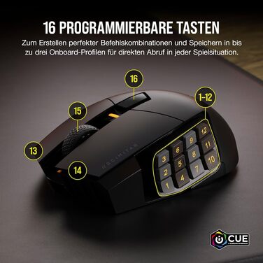 Ігрова миша Corsair Scimitar RGB Elite для MOBA/MMO, дротова, чорна