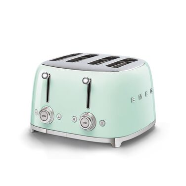 Тостер Smeg TSF03WHEU 4 відділення пастельно-зелений, 6 режимів, розморожування, підігрів, функція бейгл, 2000 Вт