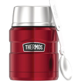 Термос для їжі Thermos Stainless King 470 мл з ложкою, нержавіюча сталь, червоний
