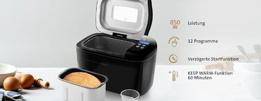 Хлібопіч ETA Harmony 2, 850 Вт, 12 програм, таймер, антипригарне покриття, функції збереження тепла, варення та йогурту
