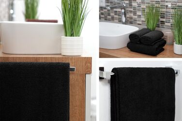 Рушники BEAUTEX преміум, набір 2 шт., 50x100 см, чорні, 100% бавовна, 550 г/м², Oeko-TEX, європейське виробництво