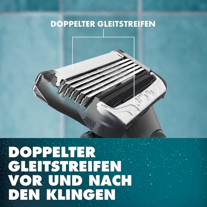 Змінні леза Gillette Intimate для чоловічого вологого гоління, 6 шт., з покращеною змащувальною смужкою, дерматологічно протестовані