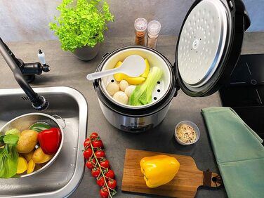 Рисоварка Russell Hobbs 27080-56 з функцією приготування на парі, 1.2л, чаша з антипригарним покриттям, нержавіюча сталь