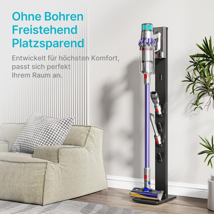 Підставка для акумуляторного пилососа Dyson з 4 гаками та 4 полицями, сумісна з Dyson Gen5, V15, V12, V11, V10, V8, V7, V6 – без свердління, для зберігання пилососа та аксесуарів