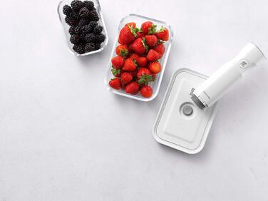 Набір контейнерів для вакуумної упаковки Zwilling Fresh & Save S/M/L (3 шт.), скло, білий