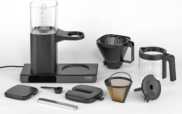 Кавоварка CASO Aroma Sense, дизайнерська, ідеальна температура заварювання 92-96°C, повне розкриття аромату завдяки аромапаличці, з титанованим сталевим постійним фільтром
